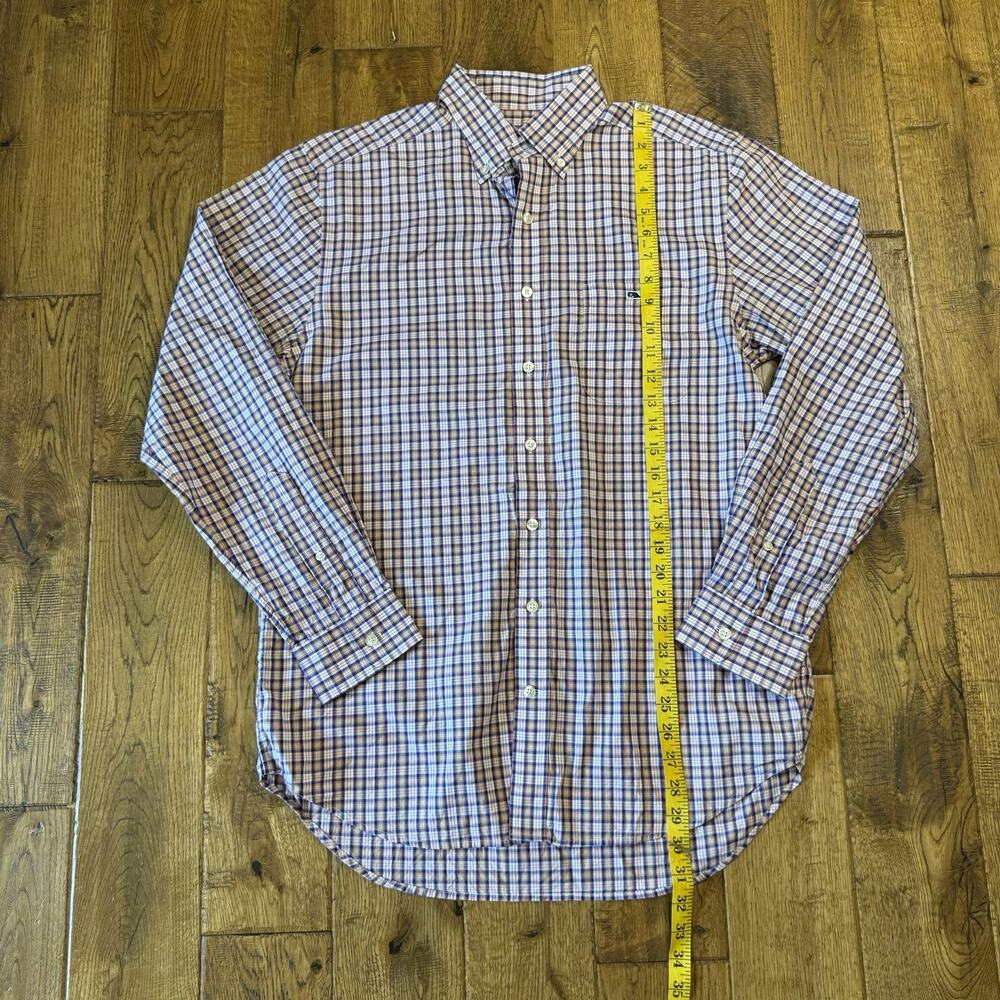 Vineyard Vines Shirt Mens Sz M Long Sleeve Button Down Plaid Slim Fit Tucker - Picture 3 of 5